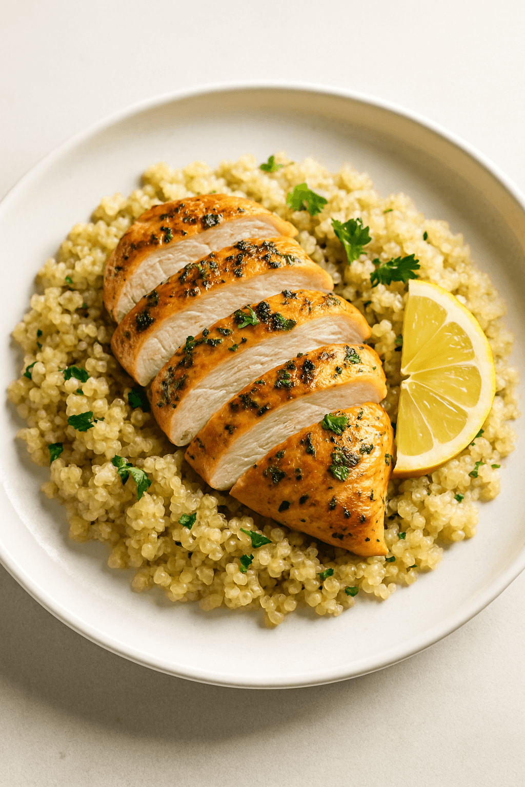 Savory Herb-Infused Instant Pot Chicken with Lemon Garlic Quinoa