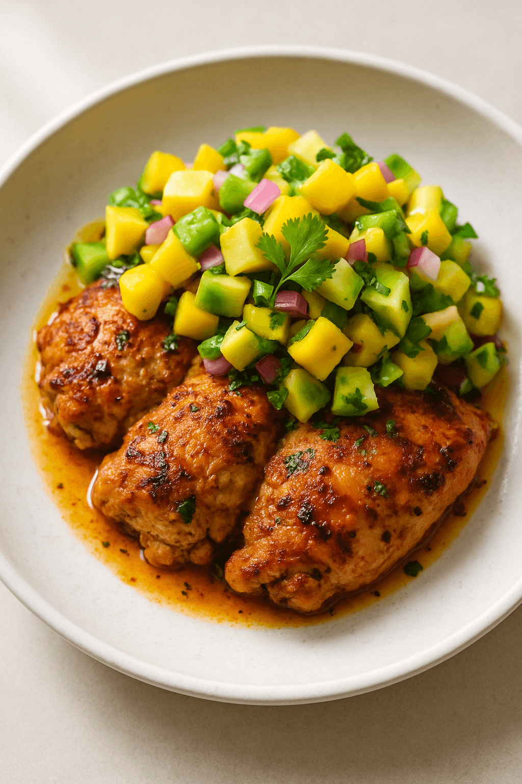 Instant Pot Citrus Herb Chicken with Avocado-Mango Salsa