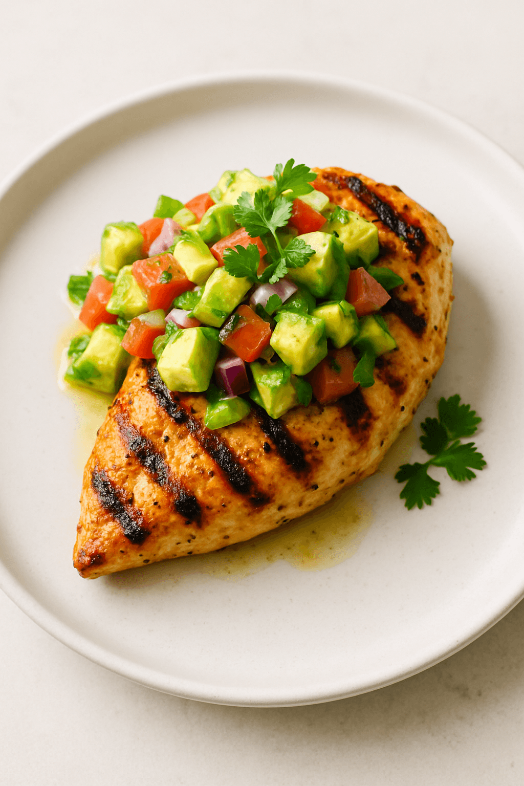 Zesty Citrus Herb Grilled Chicken with Avocado Salsa