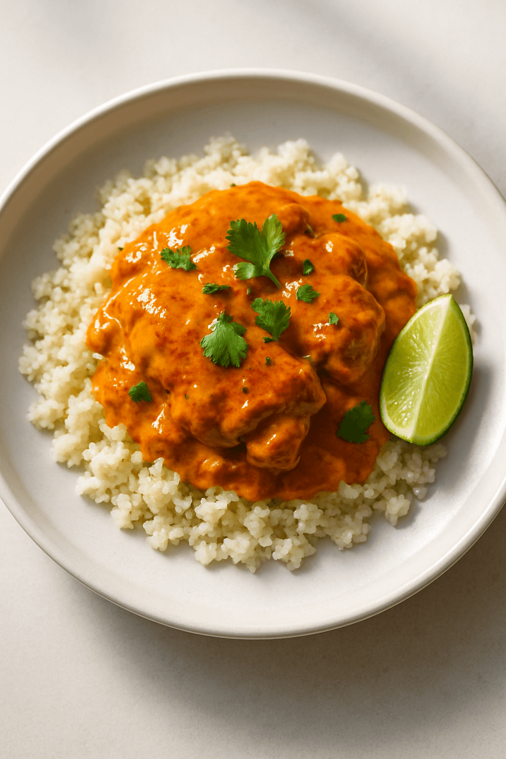 Savory Coconut Curry Chicken with Cauliflower Rice