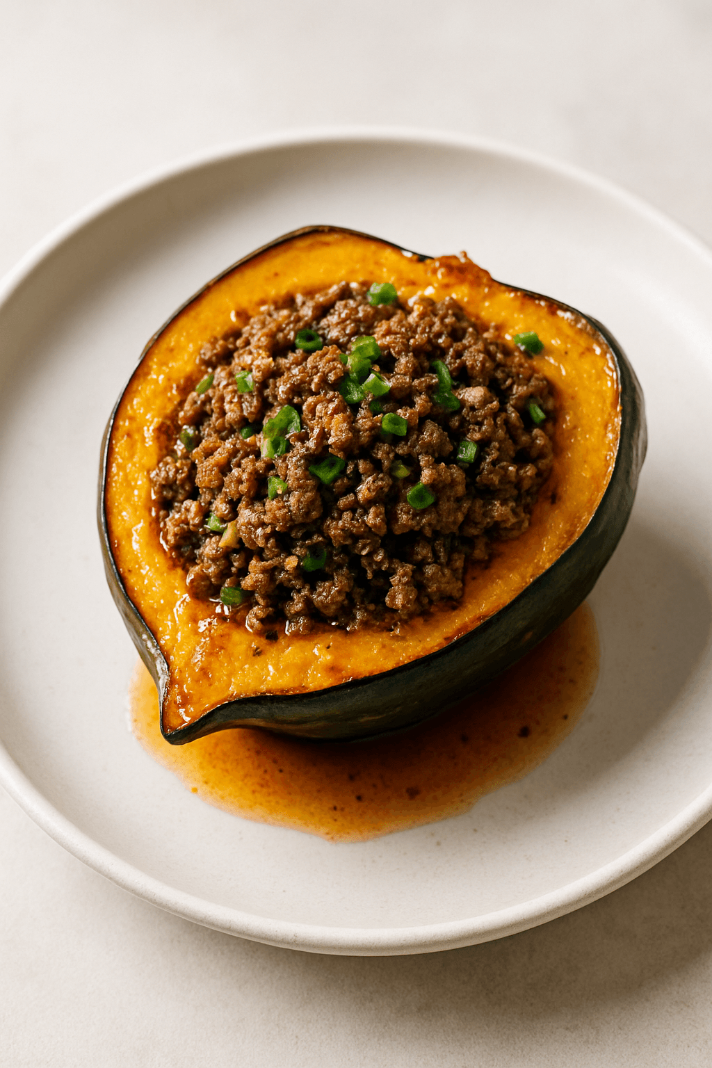 Savory Beef and Herb-Stuffed Acorn Squash with Maple-Cinnamon Glaze