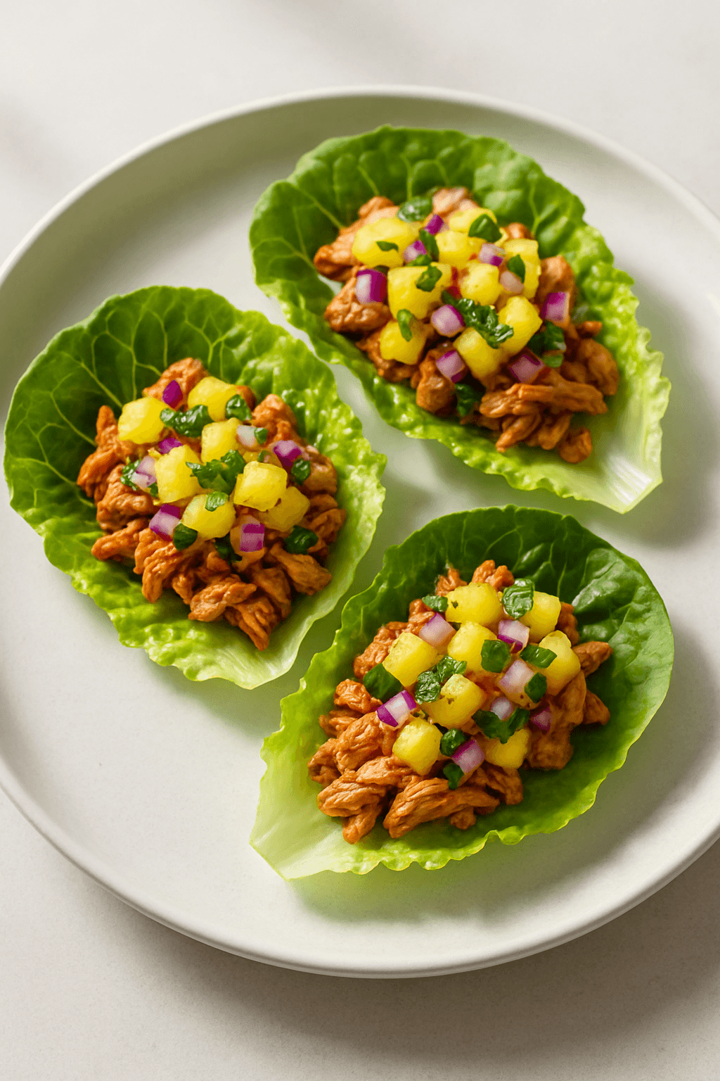 Savory Shredded Chicken with Sweet and Spicy Pineapple Salsa