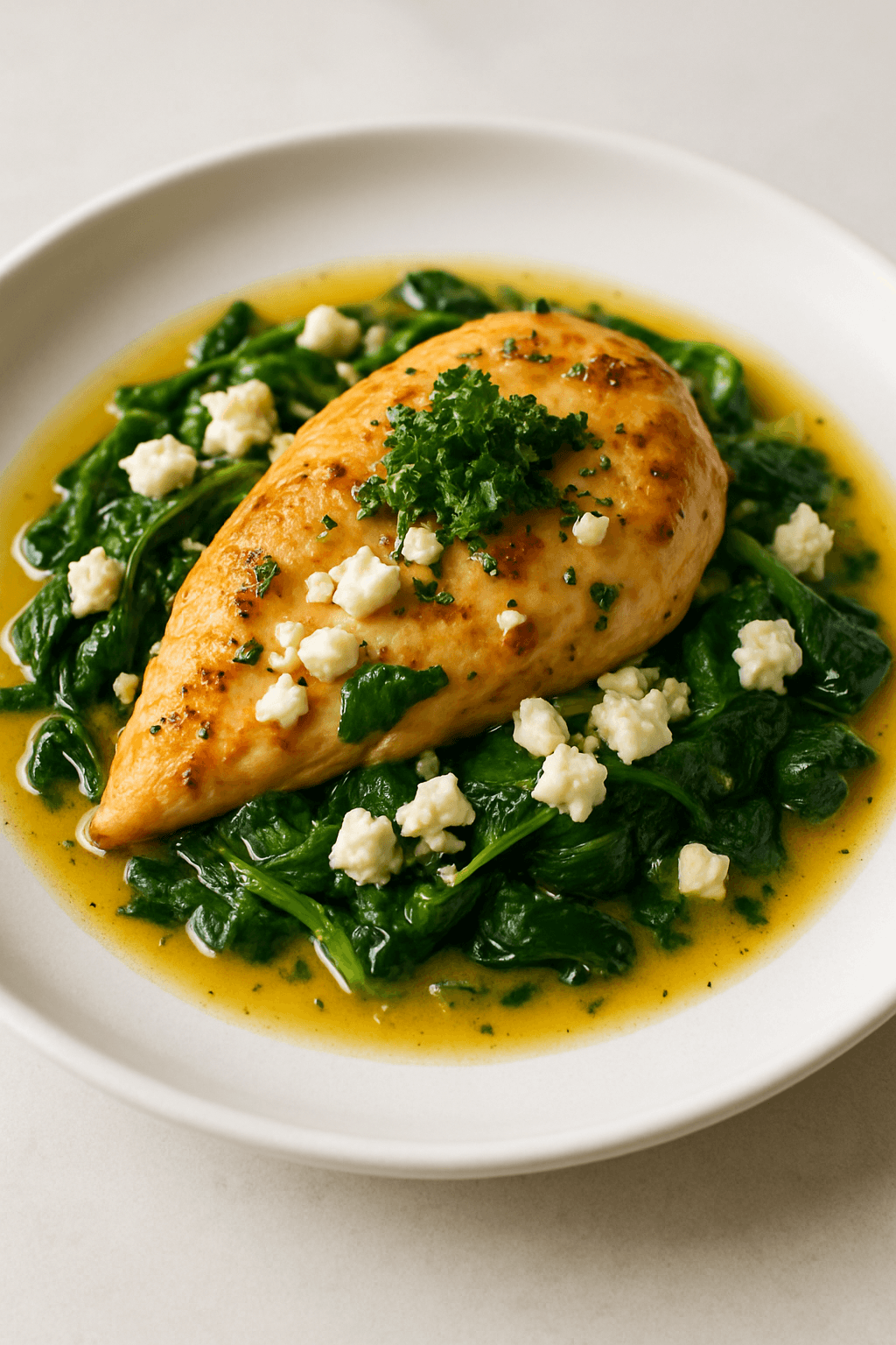 Zesty Mediterranean Instant Pot Chicken with Spinach and Feta