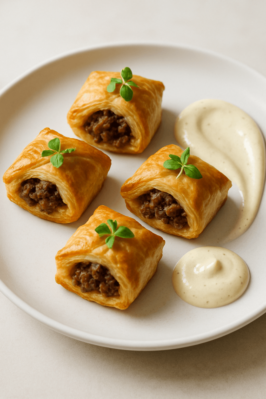 Gourmet Ground Beef Wellington Bites with Truffle Aioli