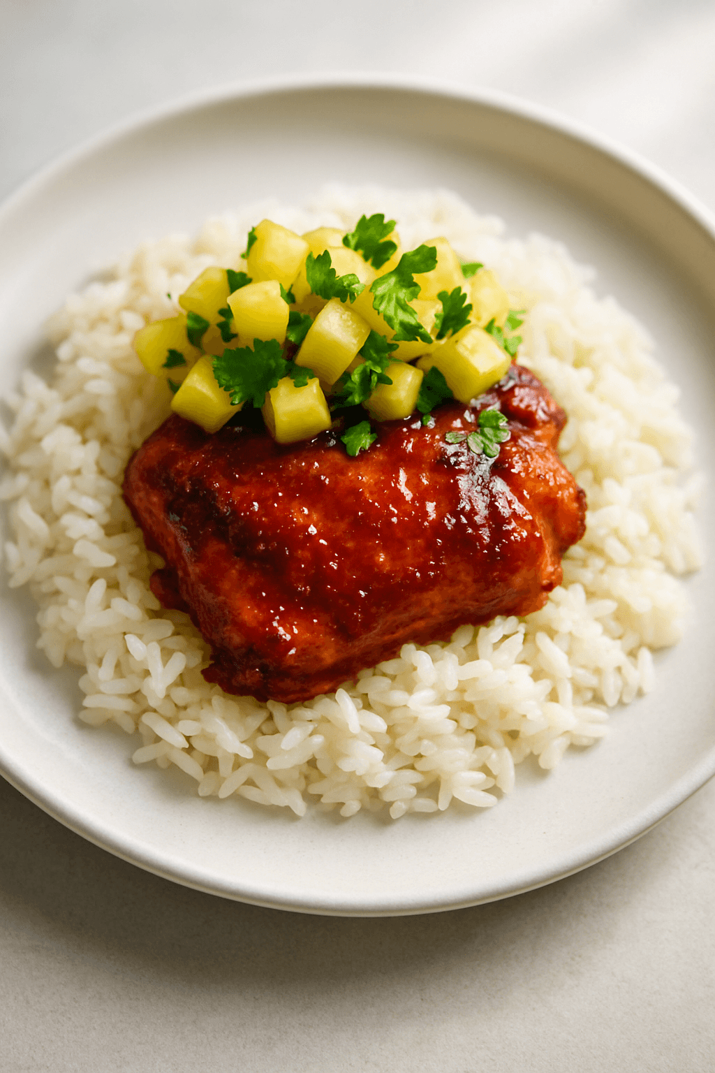 Crispy Maple-Sriracha Chicken with Pineapple-Cilantro Salsa