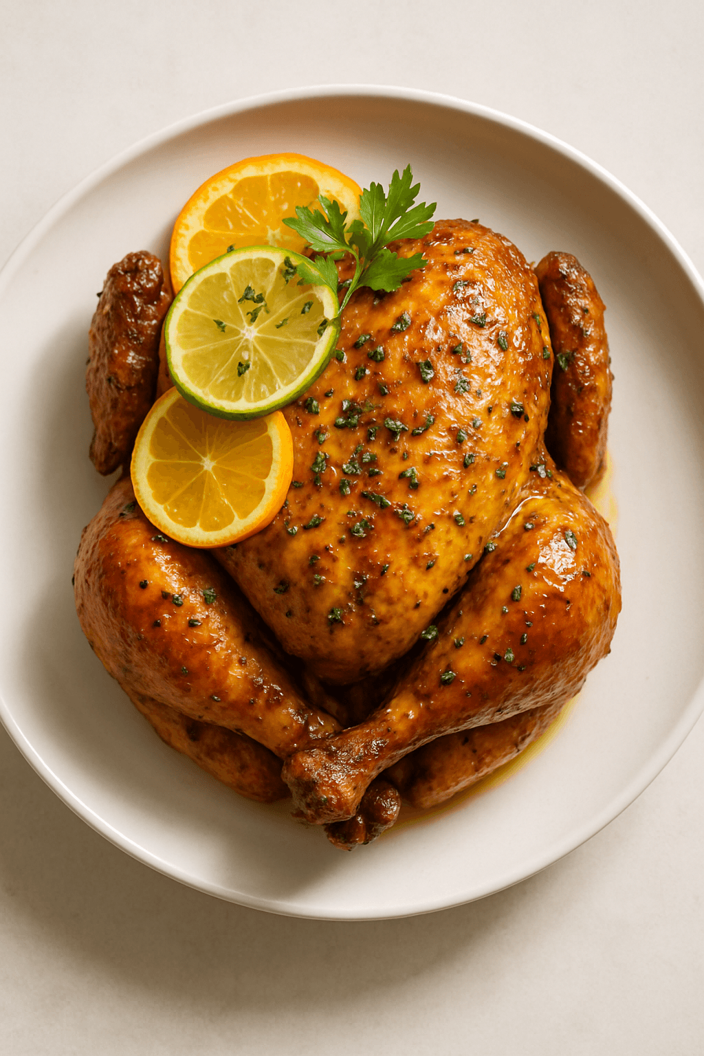Herb-Infused Citrus Rotisserie Chicken with Garlic-Honey Glaze