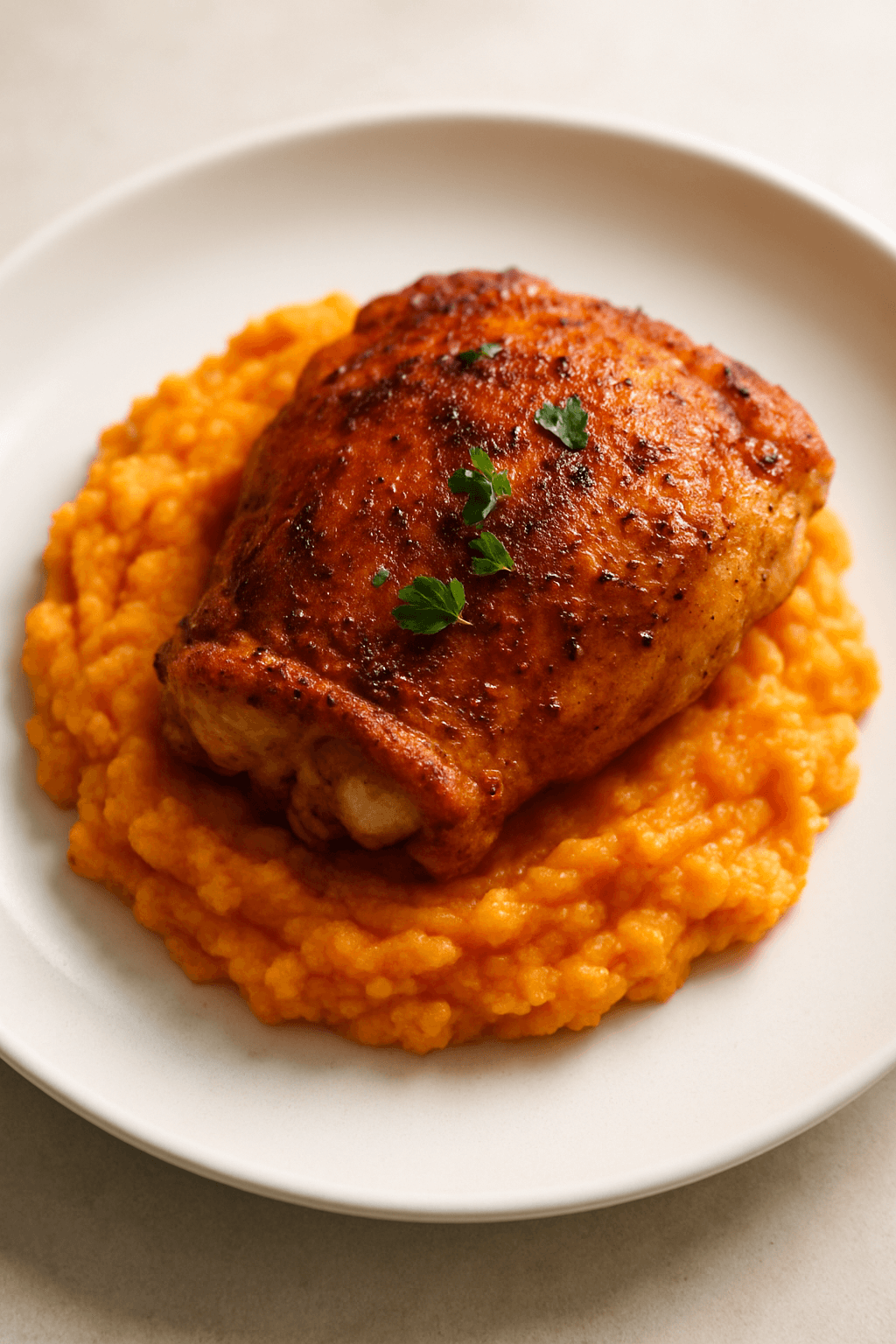Instant Pot Chicken with Smoky Paprika and Sweet Potato Mash